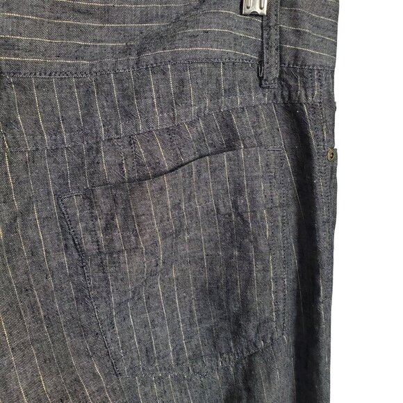 Wet Seal Size 13 Pants Stripe Linen Blend Trousers Lurex Gold Low Rise Wide Leg - Picture 9 of 9